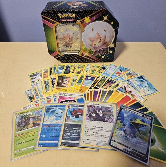 Pokemon Shining Fates Eldegoss V Tin - Picture 1 of 12